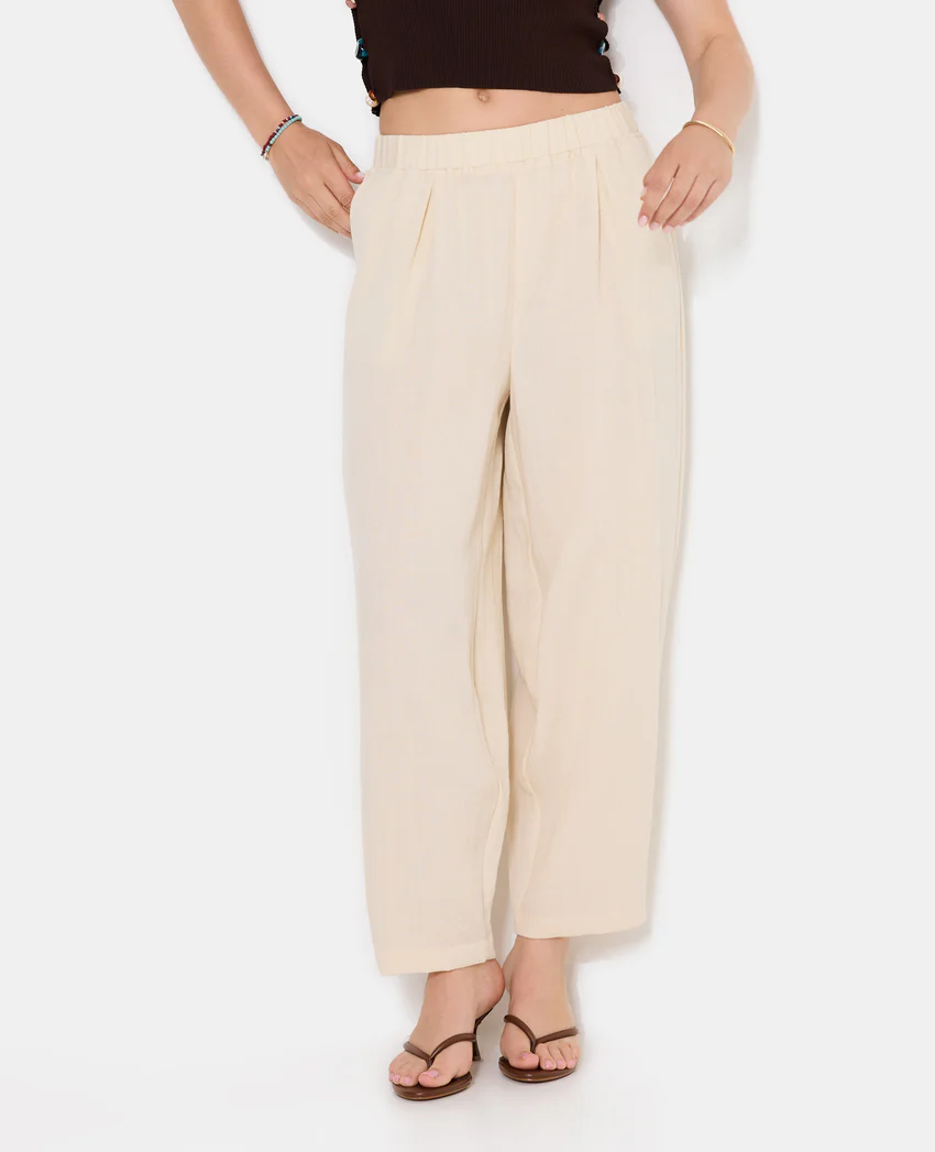 Pimkie Pantalon barrel en tissu effet lin