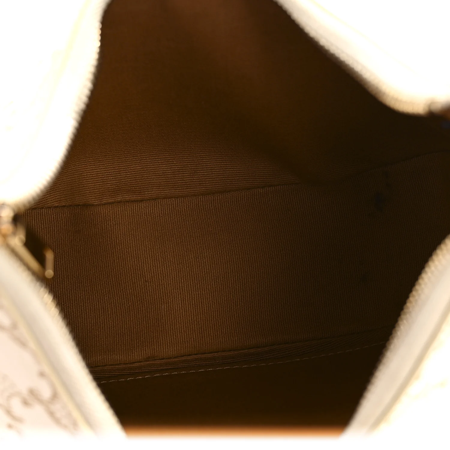 Canvas Calfskin Ava Triomphe Shoulder Bag White - Top Club