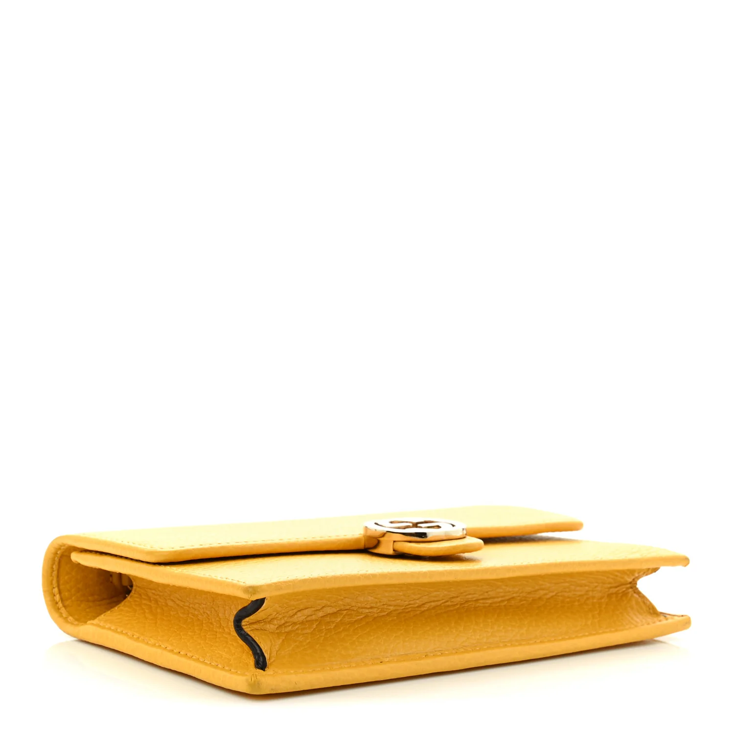 Dollar Calfskin Interlocking G Chain Wallet New Buttercup - Top Club