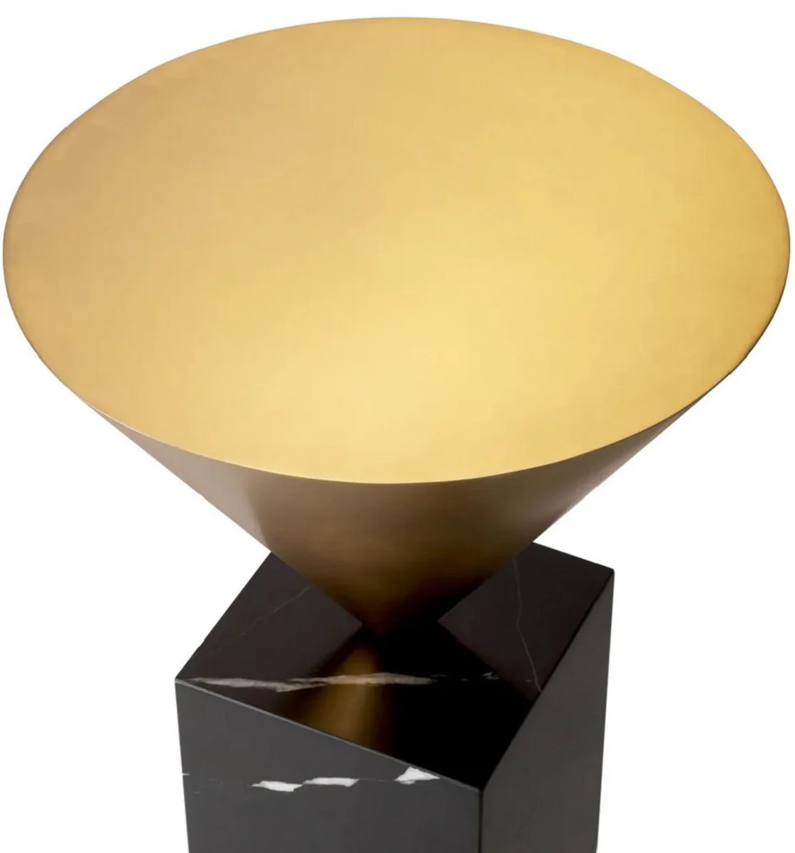 Luxury side table brass / black Ø 42 x H. 61 cm