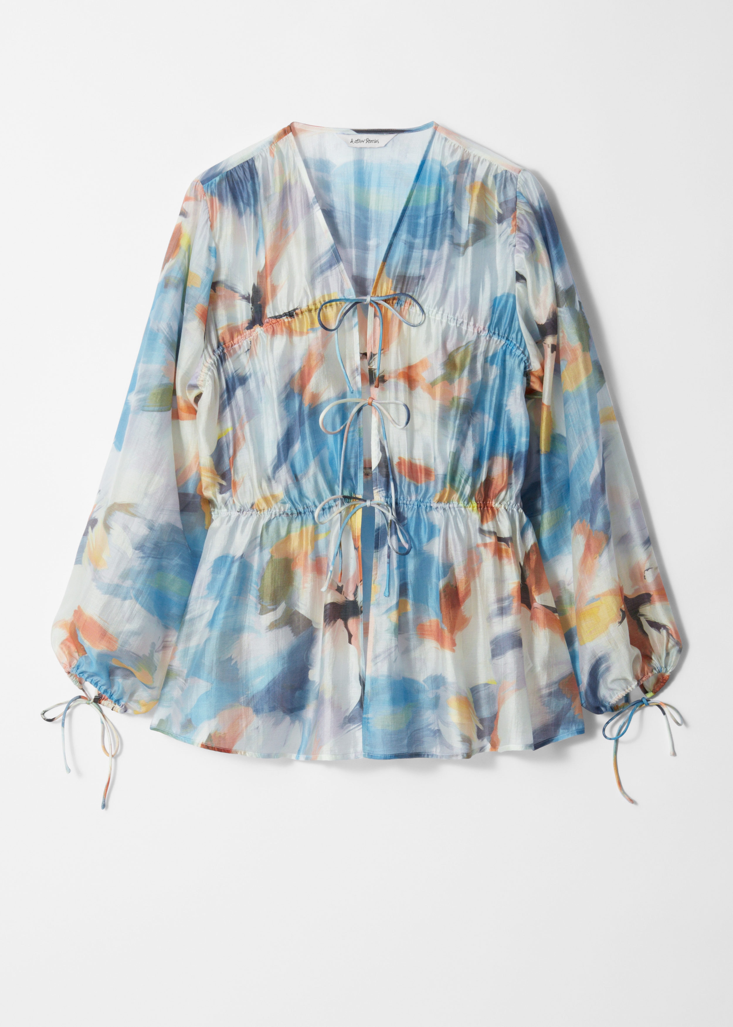 & Other Stories RUCHED DRAWSTRING BLOUSE