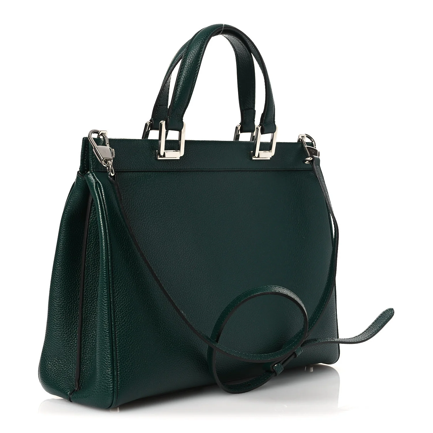 Grainy Calfskin Medium Zumi Top Handle Bag Vintage Green - Top Club