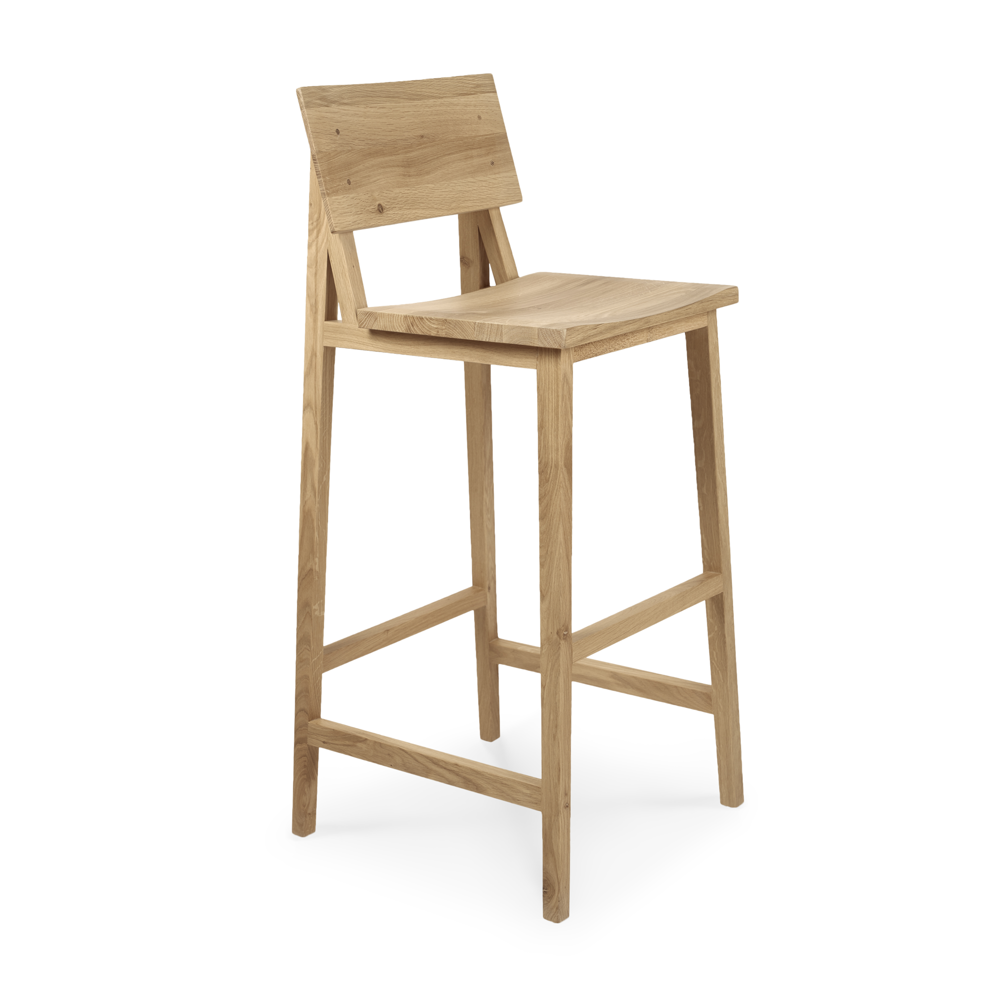 Barkruk N4 H80 cm eiken geolied
