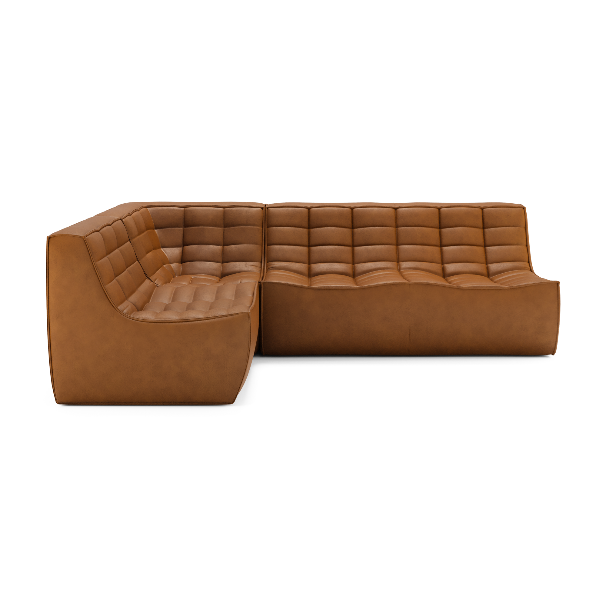 Modulaire bank N701 old saddle set 1+2 seat  90° recht hoek