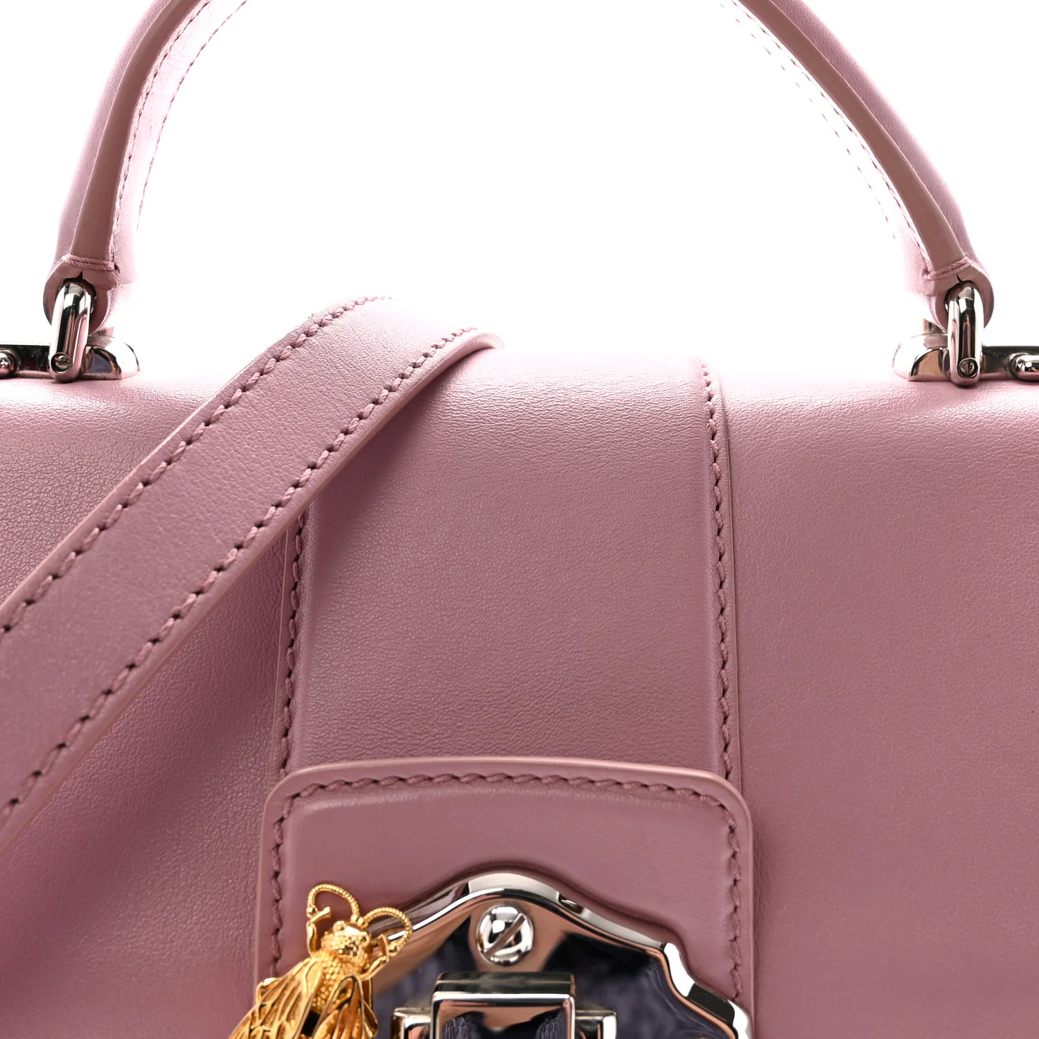 Calfskin Lucia Small Satchel Purple - Top Club