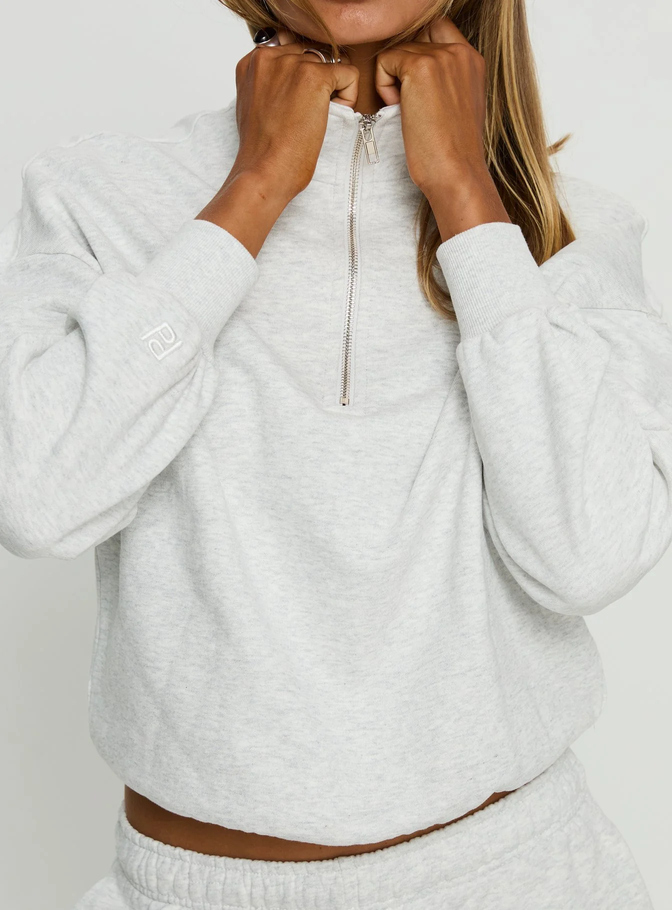 Rozanna 1/4 Zip Jumper Grey Marle