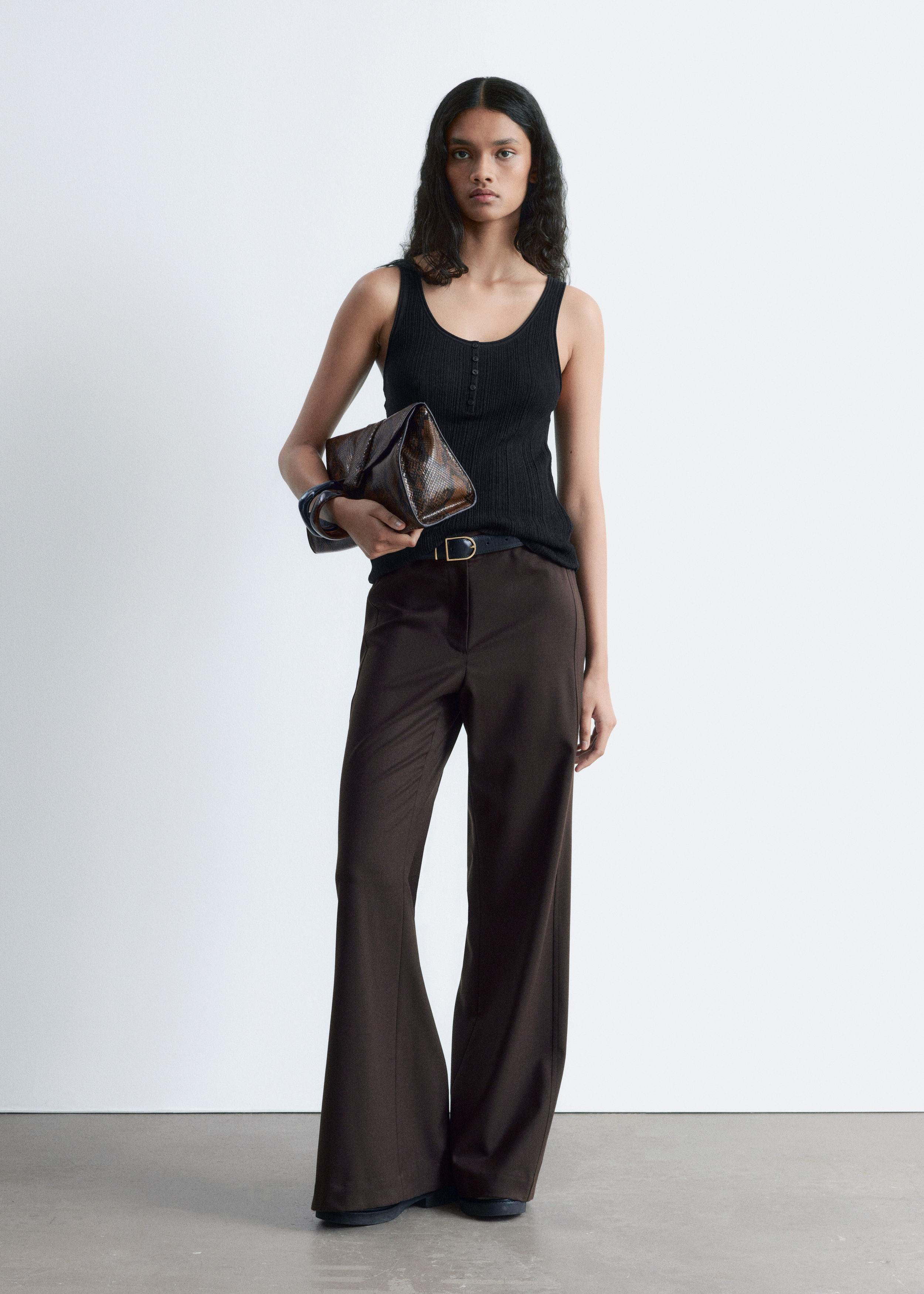 & Other Stories SCOOP-NECK RIB-KNIT TANK TOP