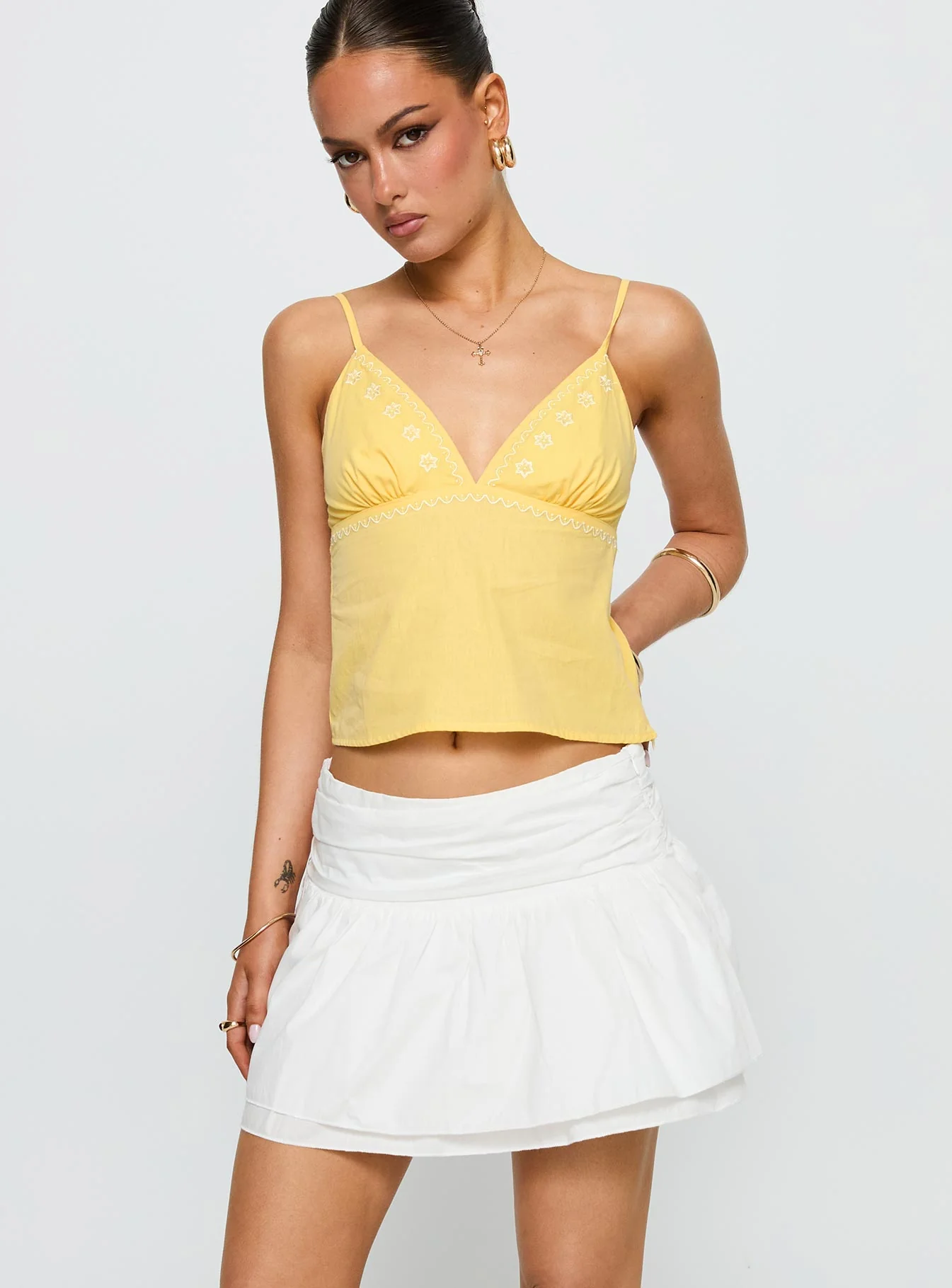 Written In The Stars Mini Skirt White