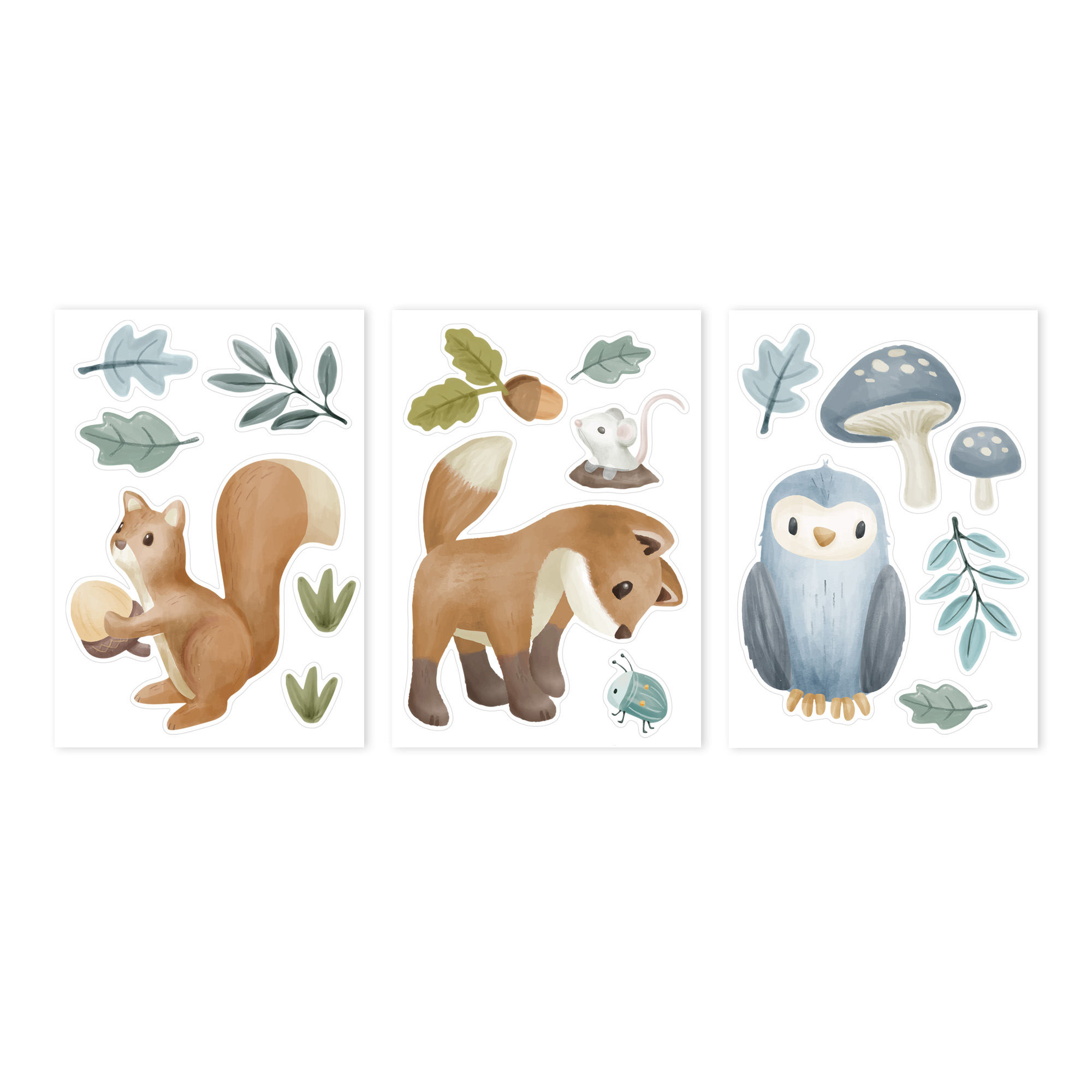 Muurstickers Forest Friends A4