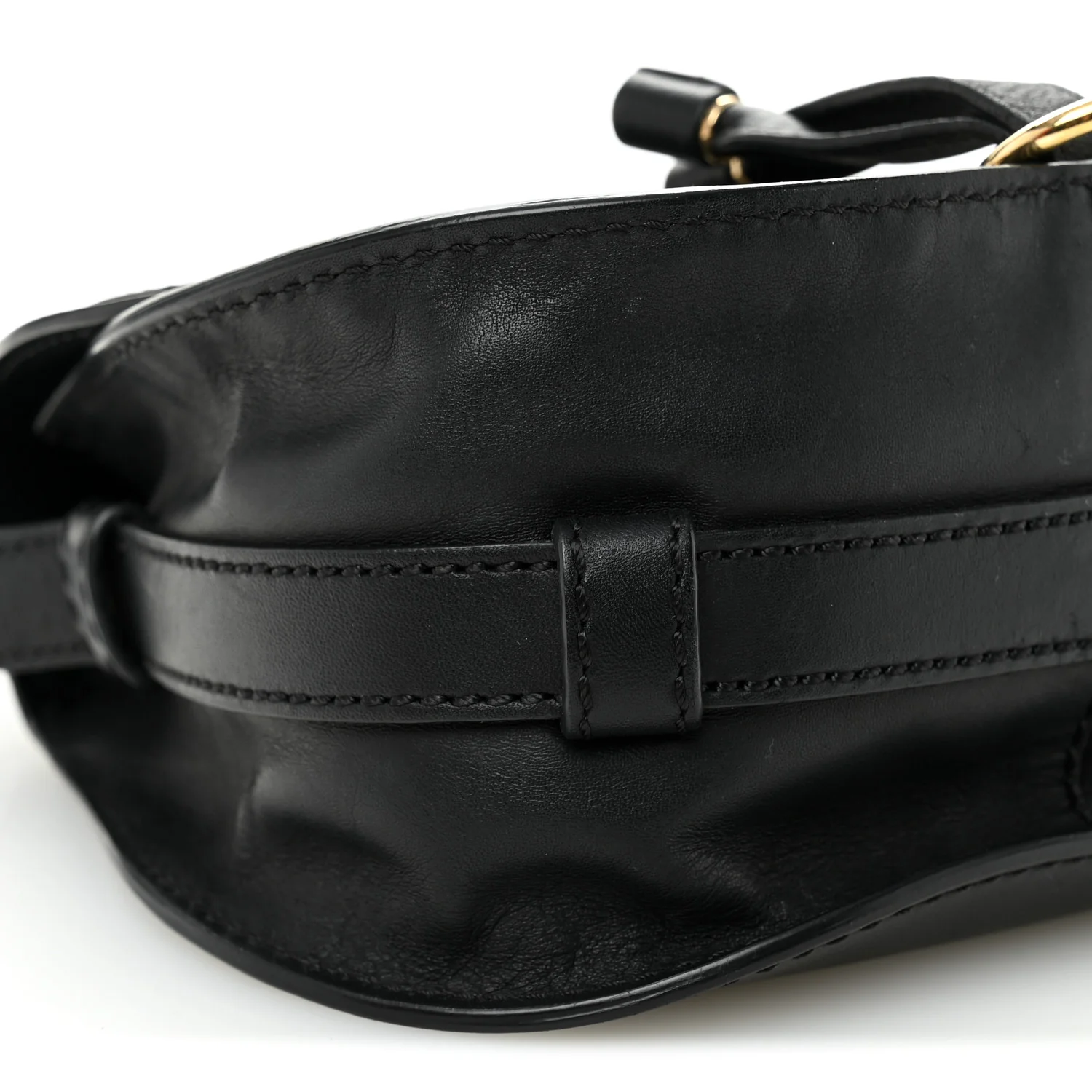 Calfskin Mini Marcie Metal Bar Trim Crossbody Bag Black - Top Club