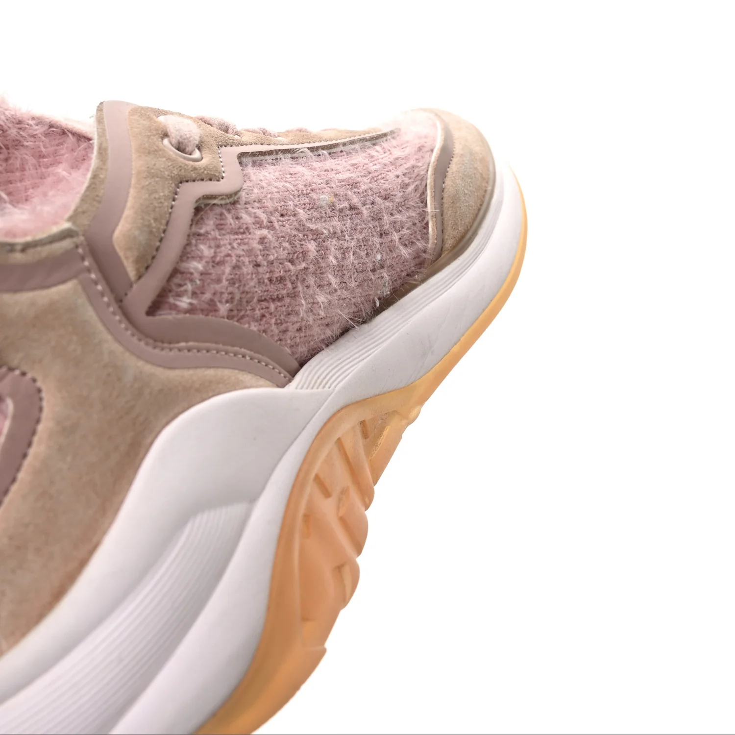 Suede Calfskin Stretch Fabric CC Sneakers 38.5 Pink - Top Club