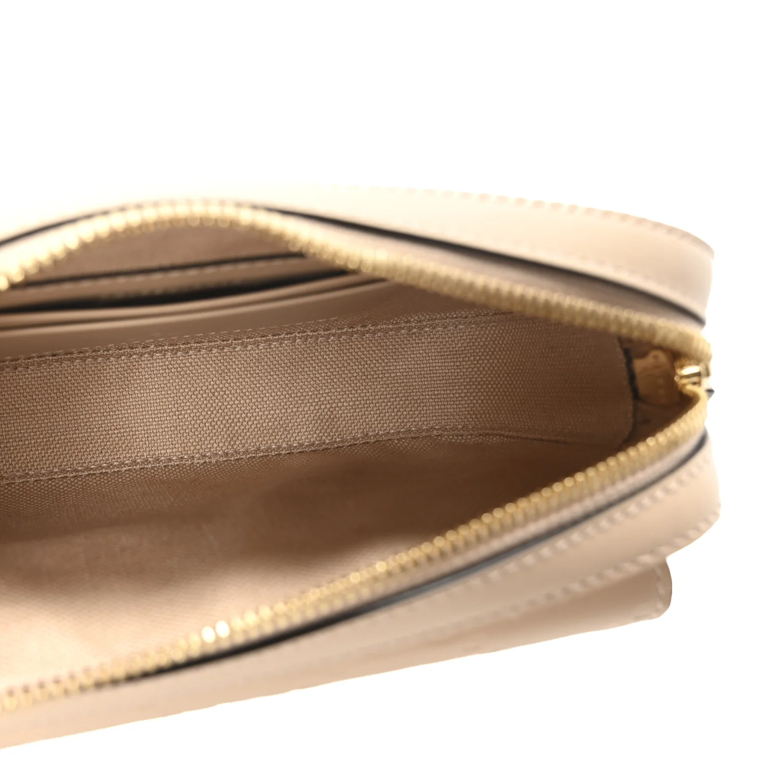 Calfskin GG Super Mini Debossed Chain Wallet Light Beige - Top Club