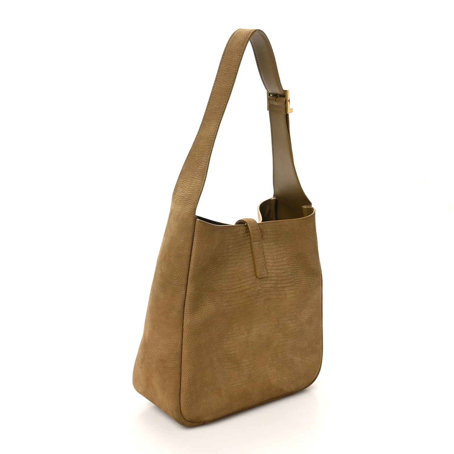 Suede Lizard Embossed Small Le 5 A 7 Soft Hobo Dark Pistachio - Top Club