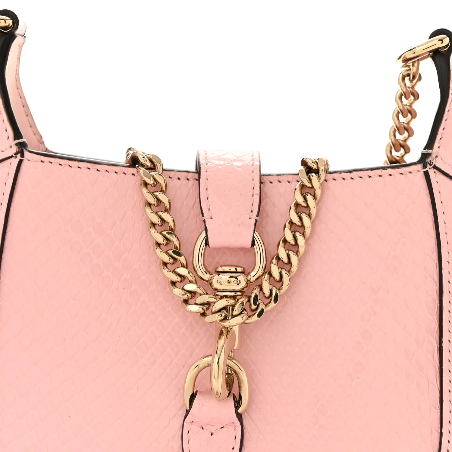 Snakeskin Mini Jackie Notte Bag Pink - Top Club