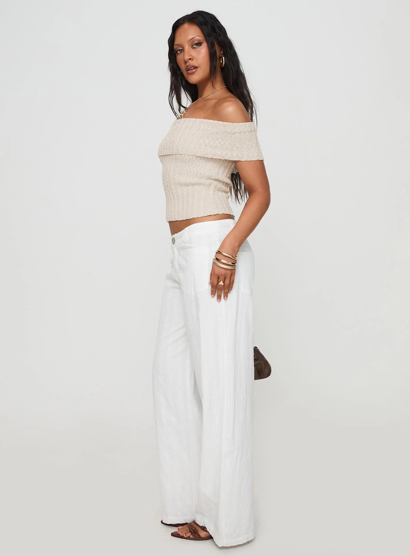 Vendi Low Rise Pant White Petite
