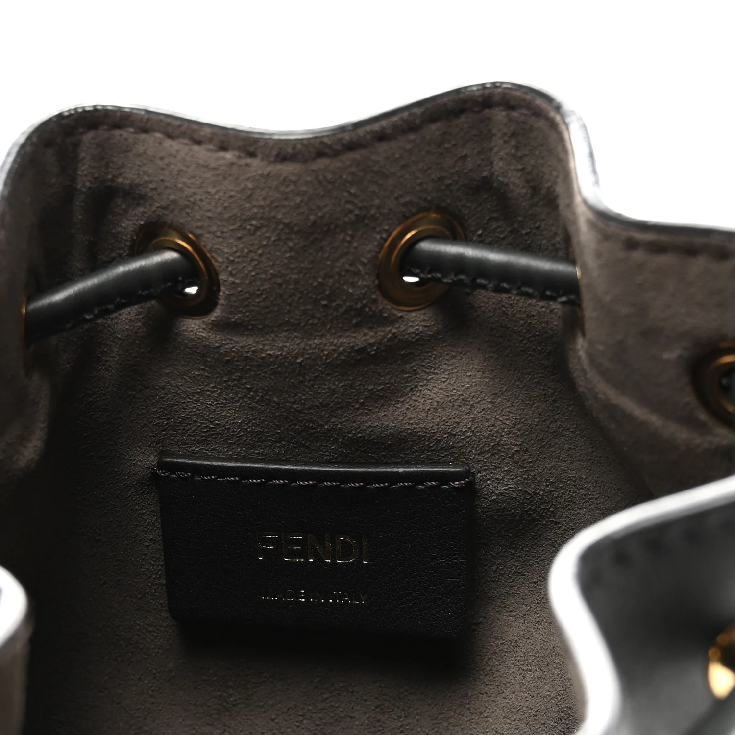 Wool Vitello Grace Small Houndstooth Mini Mon Tresor Bucket Bag Grigio Anthracite - Top Club
