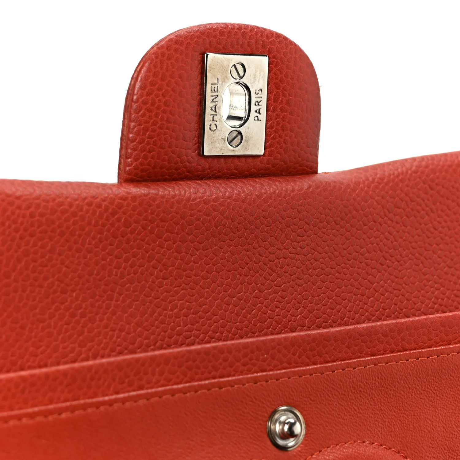 Caviar Quilted Medium Double Flap Red - Top Club