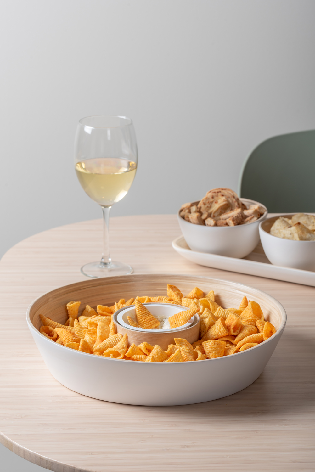 Bowl Puro chip & dip bamboo white
