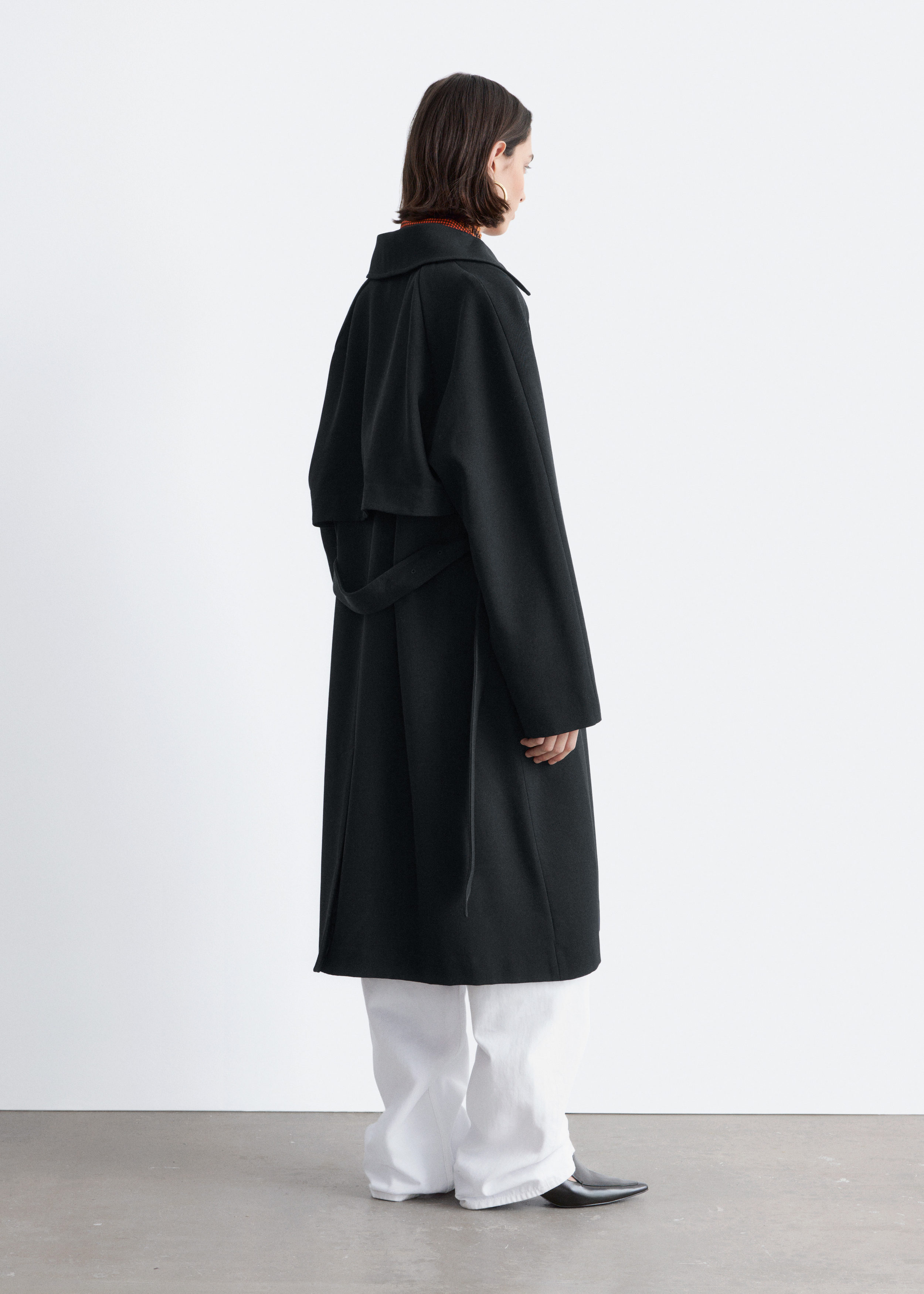& Other Stories TIE-BELT WOOL TRENCH COAT