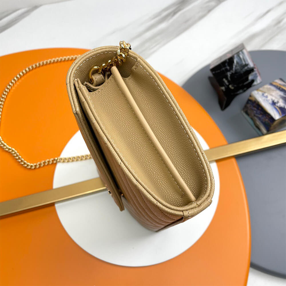 YSL classic cassandre chain wallet in grain de poudre leather - Top Club