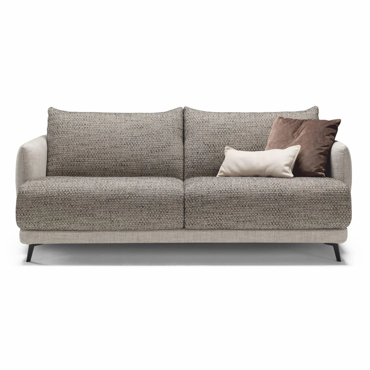 Luxury sofa bed gray / black 215 cm - fold-out living room sofa