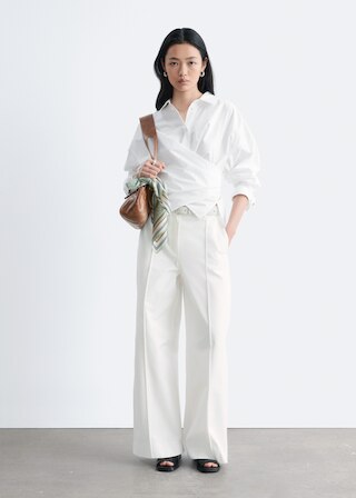 & Other Stories TIE-WAIST COTTON SHIRT