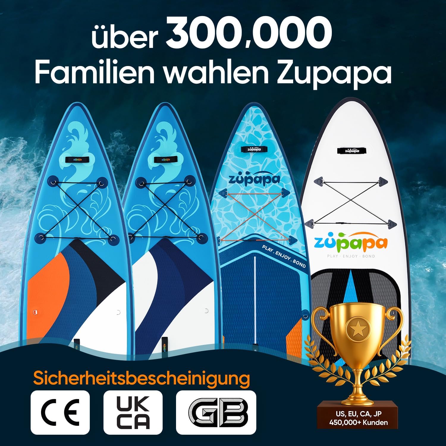 Zupapa 10'6 Stand Up Paddle Board with Kayak Seat,Inflatable Paddleboards,Adjustable Paddle,Kayak Seat, Backpack,Waterproof Bag and Hand Pump,Repair Kit