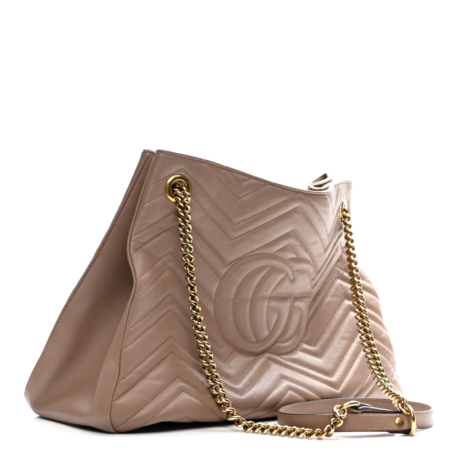 Calfskin Matelasse Medium GG Marmont Shoulder Tote Bag Porcelain Rose