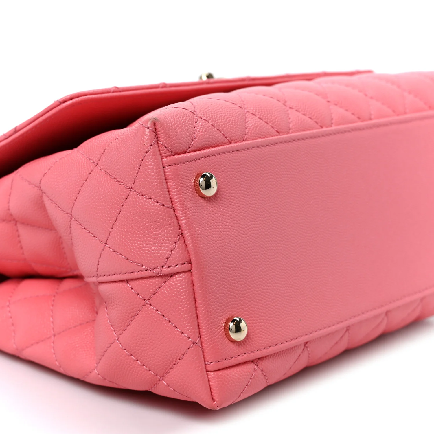 Caviar Quilted Small Coco Handle Flap Pink - Top Club