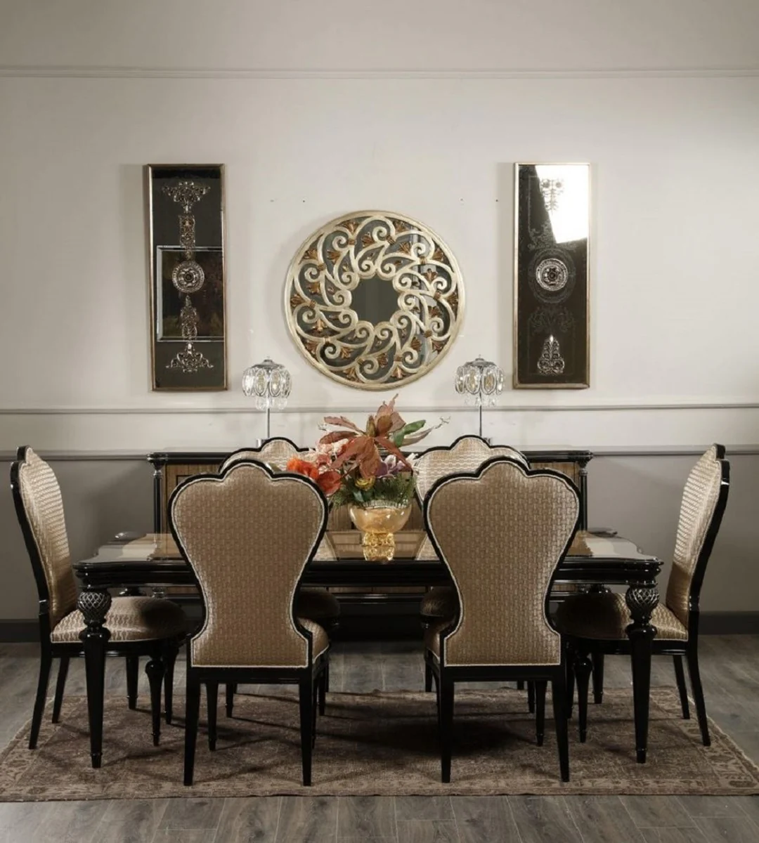 Luxury Baroque Dining Room Set Gold / Black - Handcrafted Baroque Dining Room Furniture
