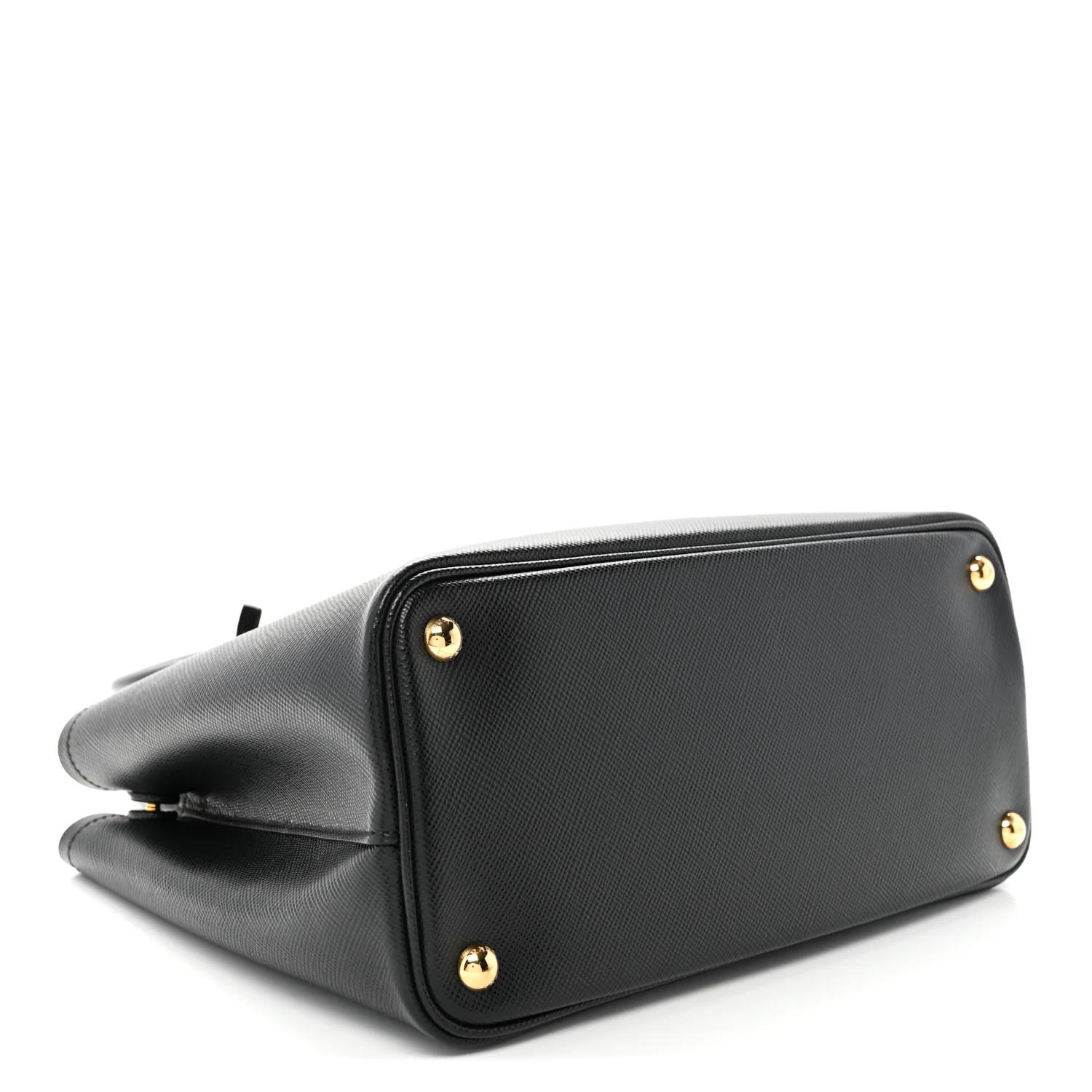 Saffiano Cuir Small Double Bag Black Fuoco - Top Club