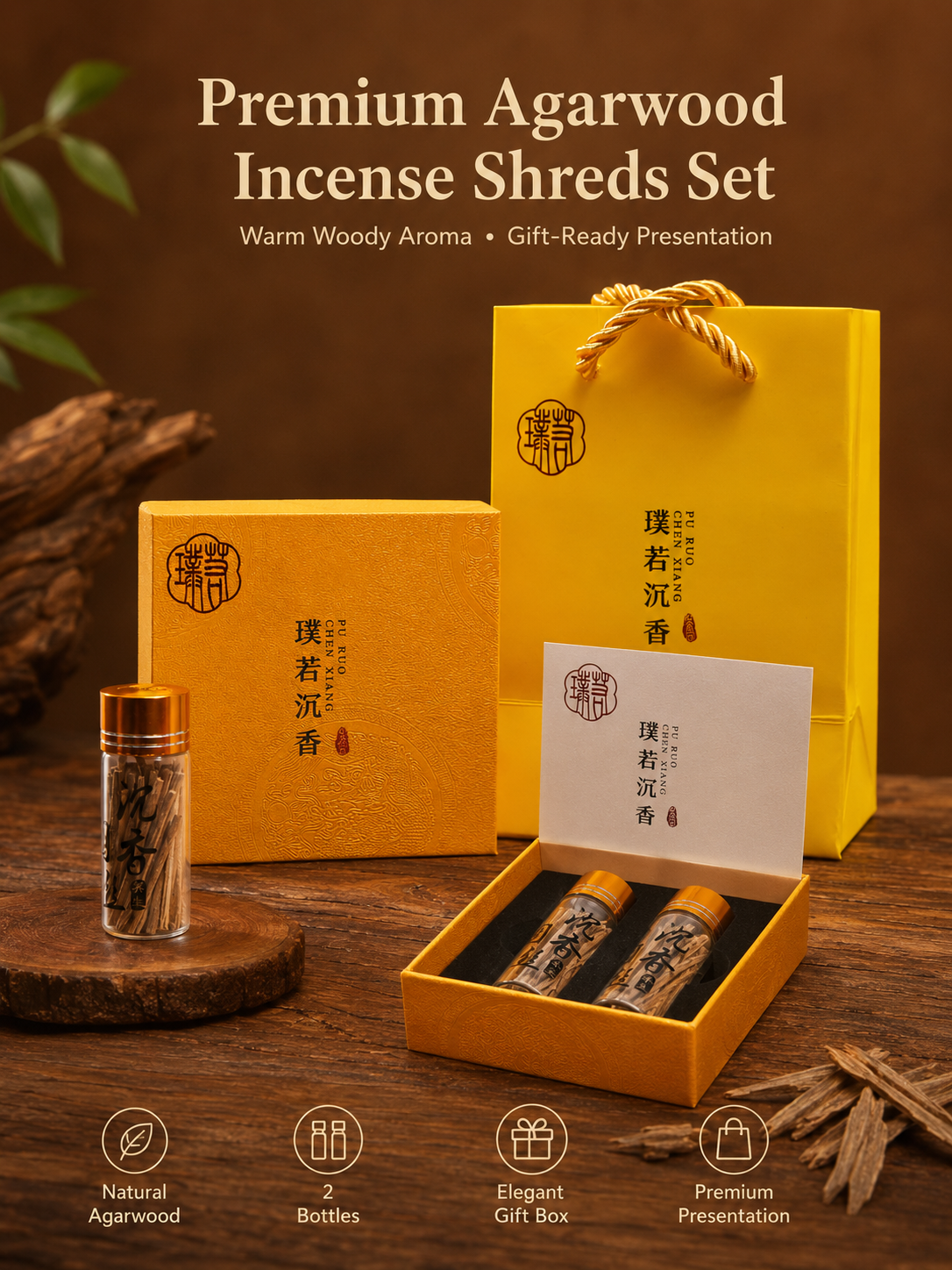 Premium Agarwood Incense Shreds Gift Set