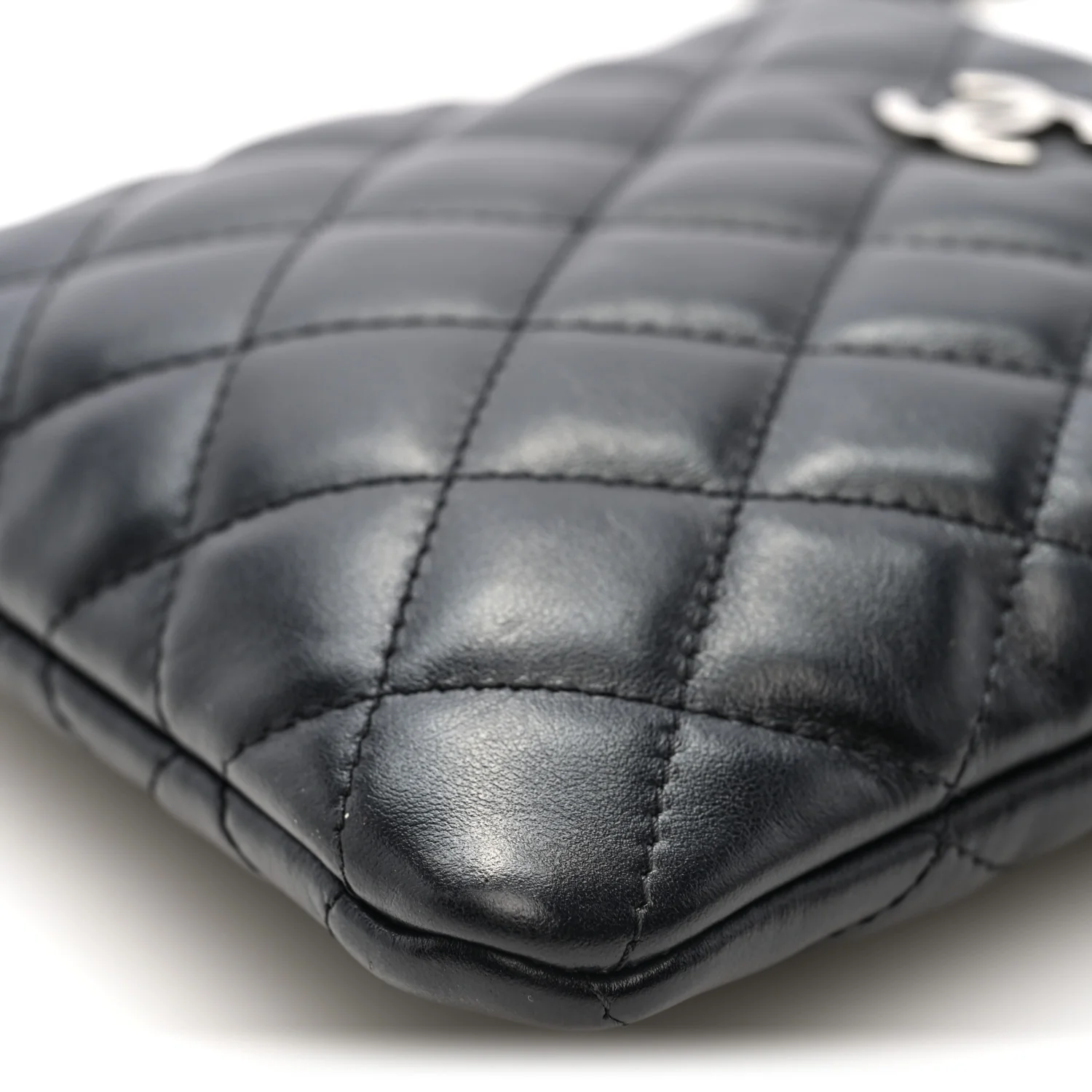 Calfskin Quilted Crossbody Bag Black - Top Club