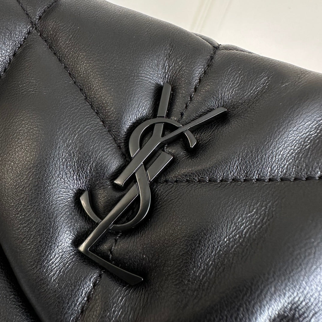 YSL  Loulou Puffer Toy Bag In Quilted Lambskin Black Size 23x15.5x8.5 - Top Club