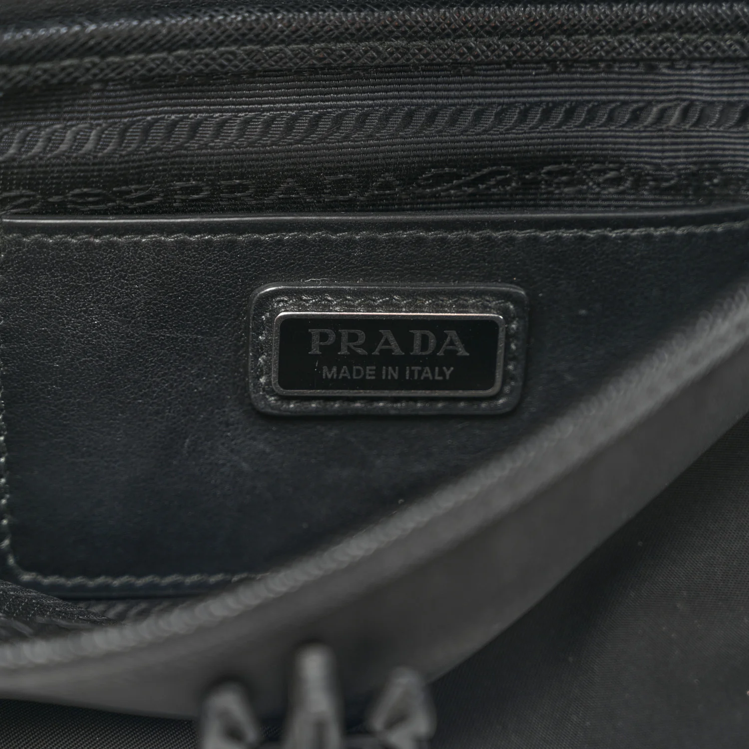 Re-Nylon Saffiano Triangle Shoulder Bag Black - Top Club