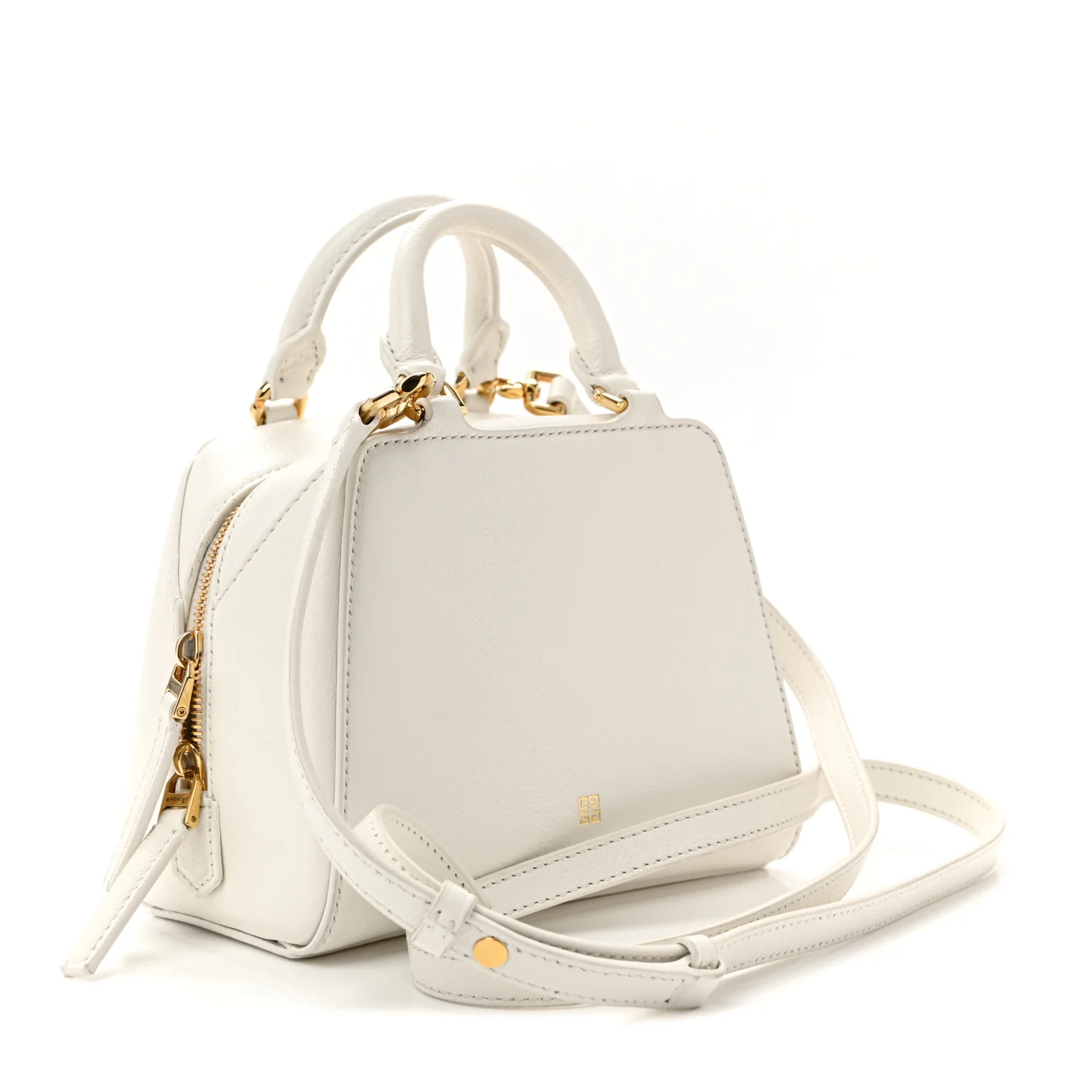 Tumbled Buffalo Micro Antigona Cube Bag White - Top Club