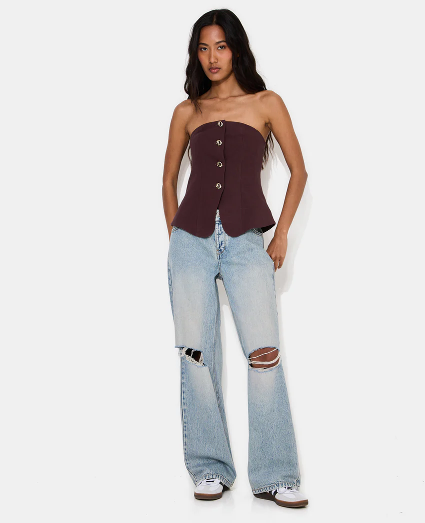 Pimkie Top bustier avec boutons fantaisie