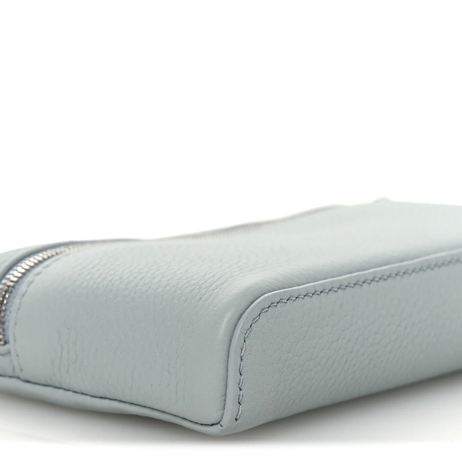 Grained Calfskin Extra Pocket Mini Pouch Minty Breeze - Top Club