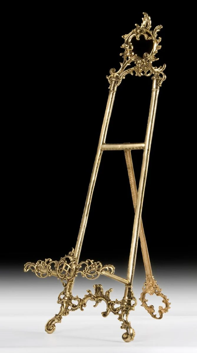 Luxury Baroque mirror holder gold 36 x H. 110 cm - Magnificent Baroque style bronze mirror stand - Baroque decorative accessories - Baroque interior - Baroque furniture