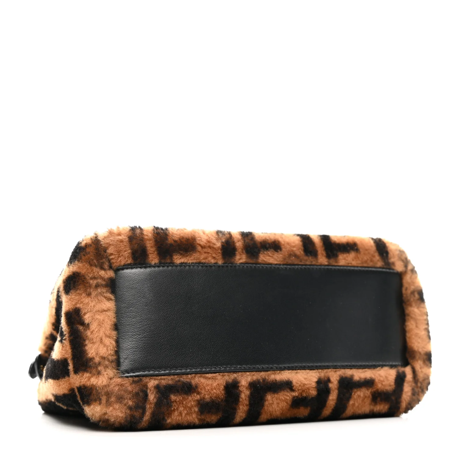 Shearling Nappa Macro FF 1974 Mini Peekaboo Iconic Satchel Tobacco Black - Top Club