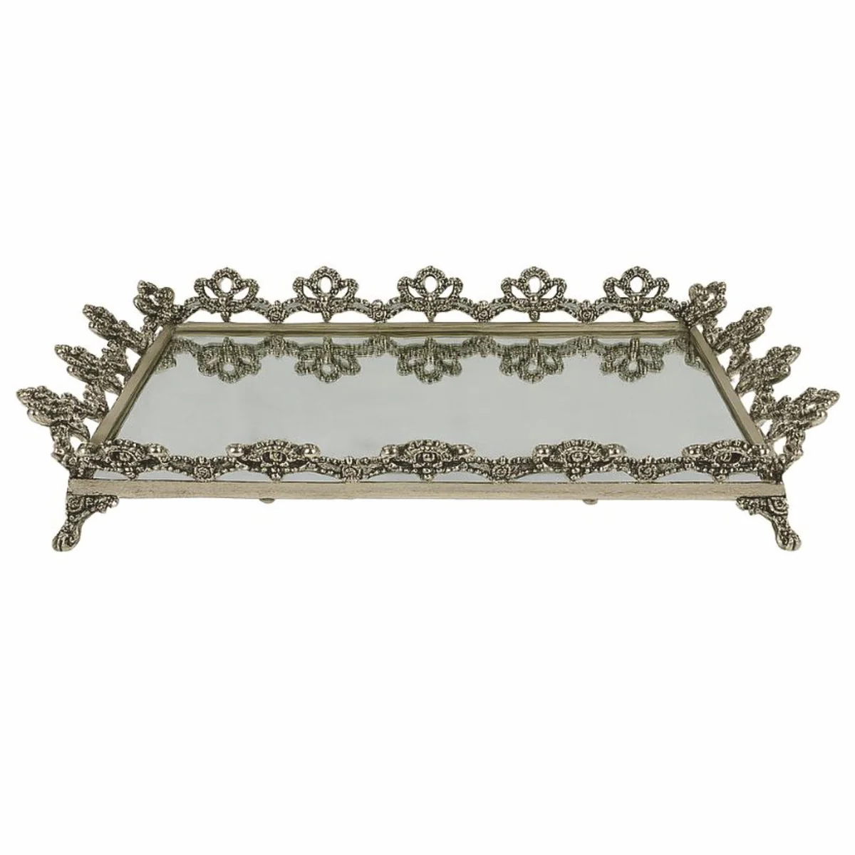 Barock Tablett Silber 50 cm - Barockstil Gastronomie Accessoires