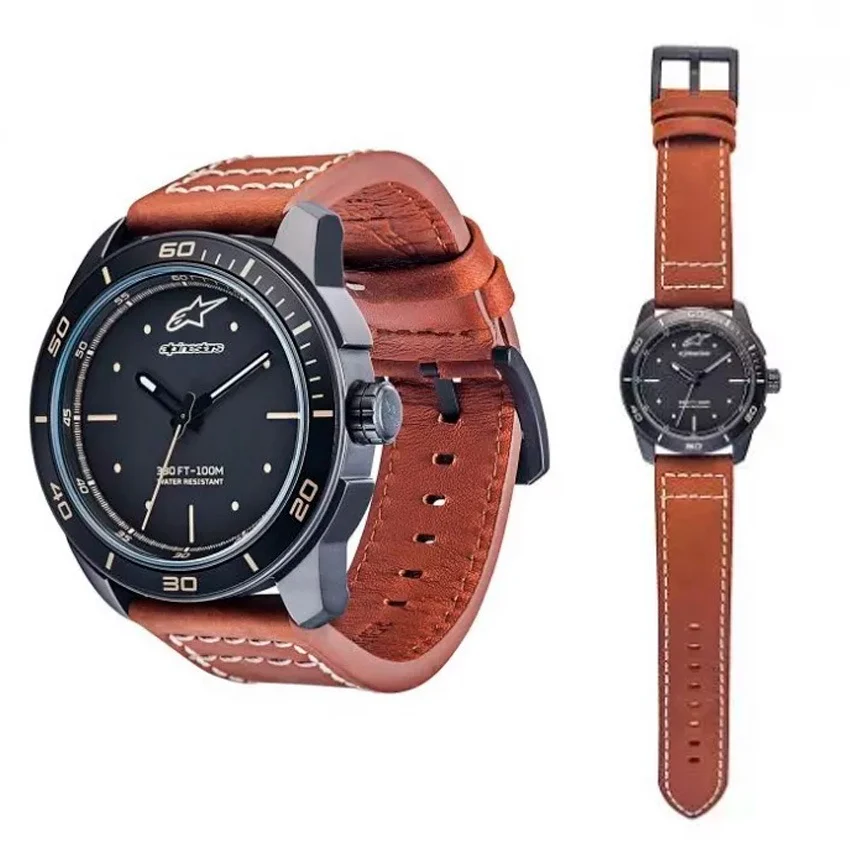 ALPINESTARS 3H LEATHER BROWN / BLACK WATCH