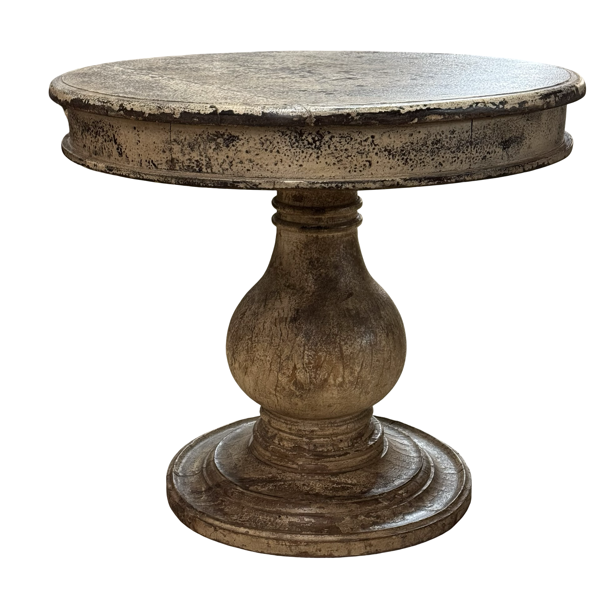 Eettafel rond uniek wit/zwart India