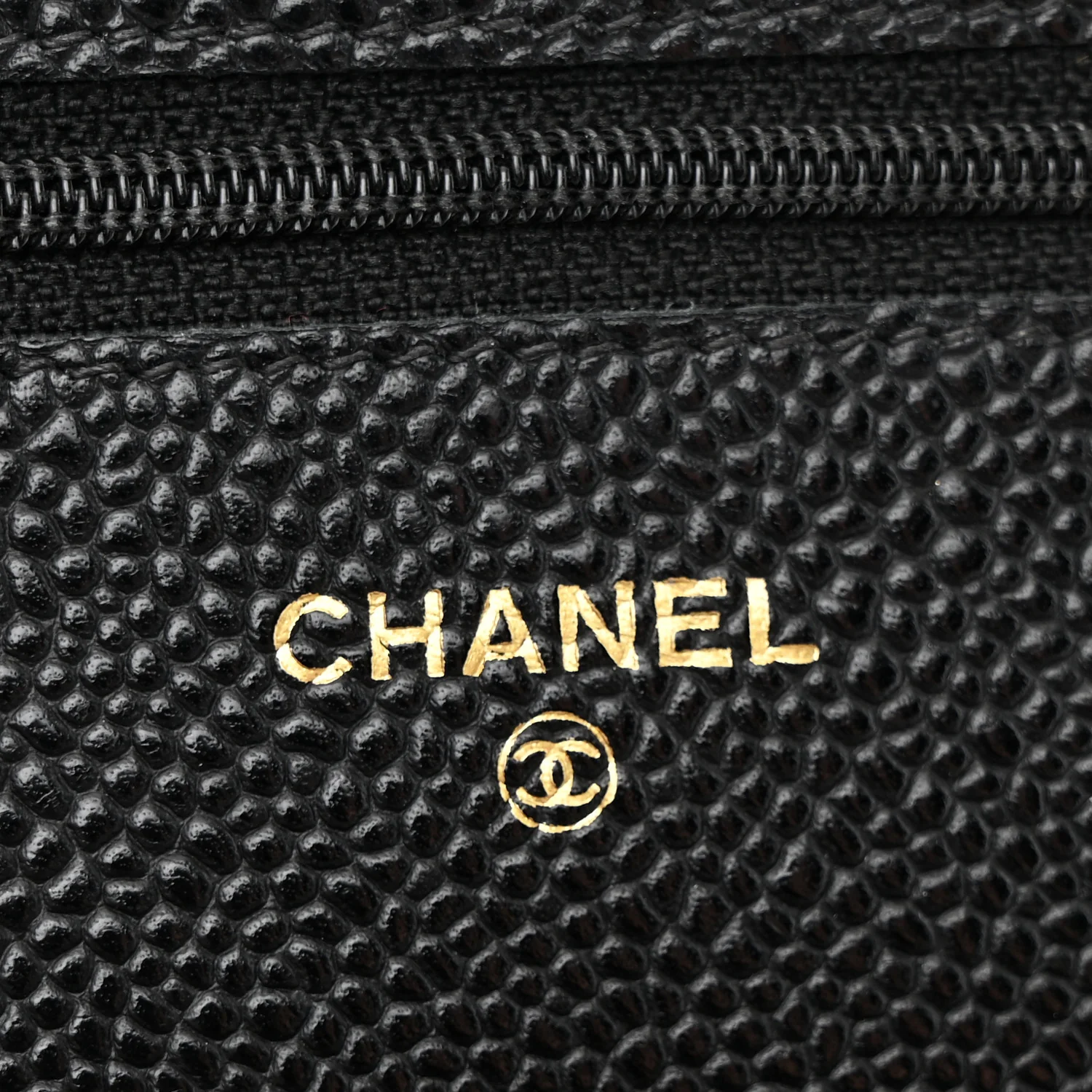 Caviar Quilted Wallet on Chain WOC Black - Top Club