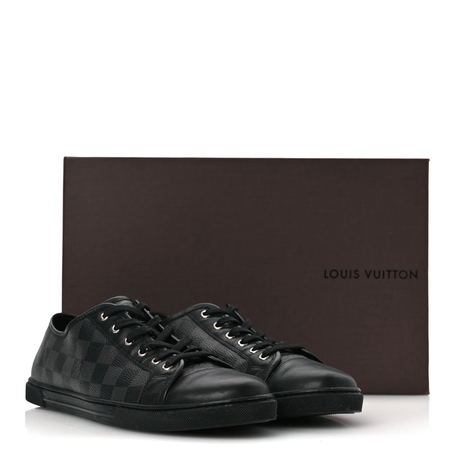 Calfskin Damier Graphite Sneakers 7.5 - Top Club