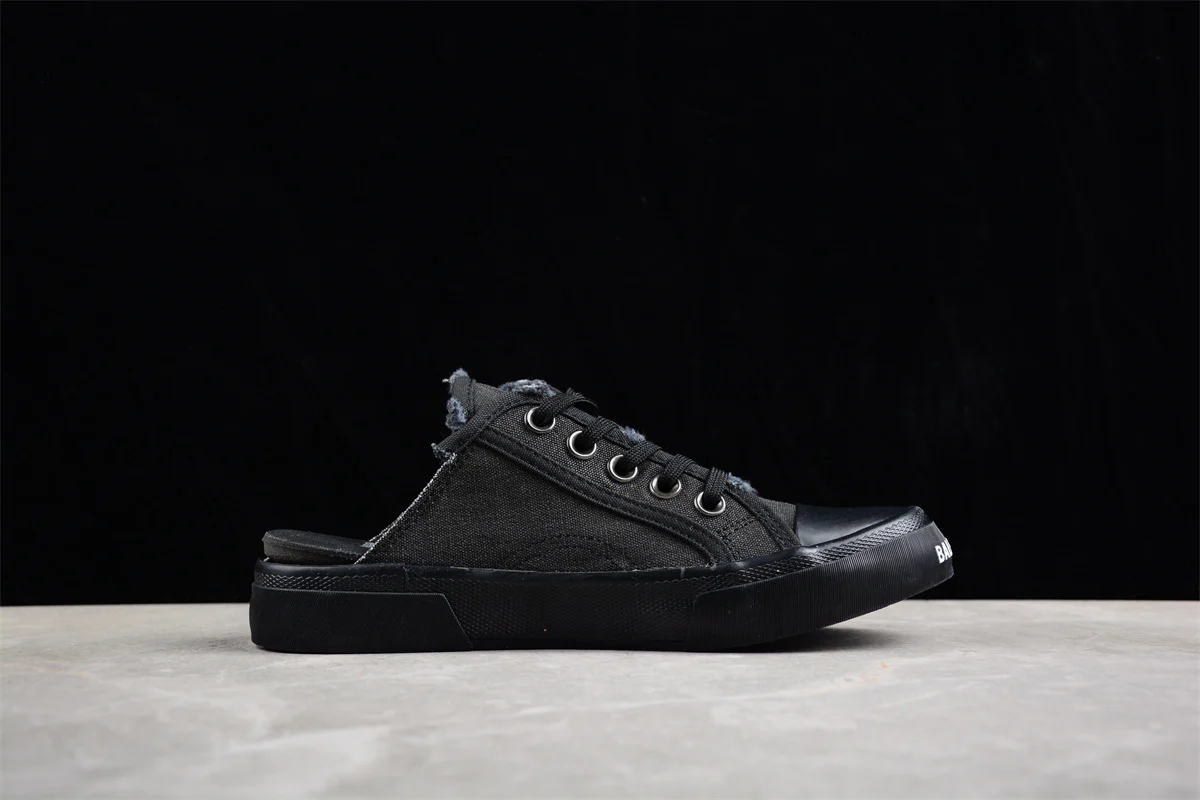 Balenciaga Canvas Low Mule in Black - Sneaker Replica Workshop