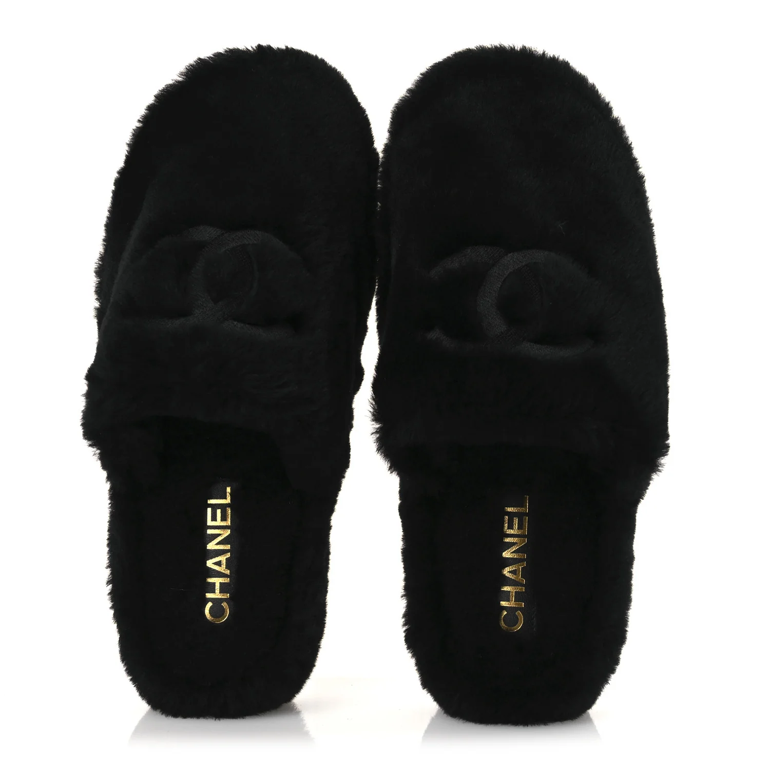 Shearling CC Flat Mules 40 Black