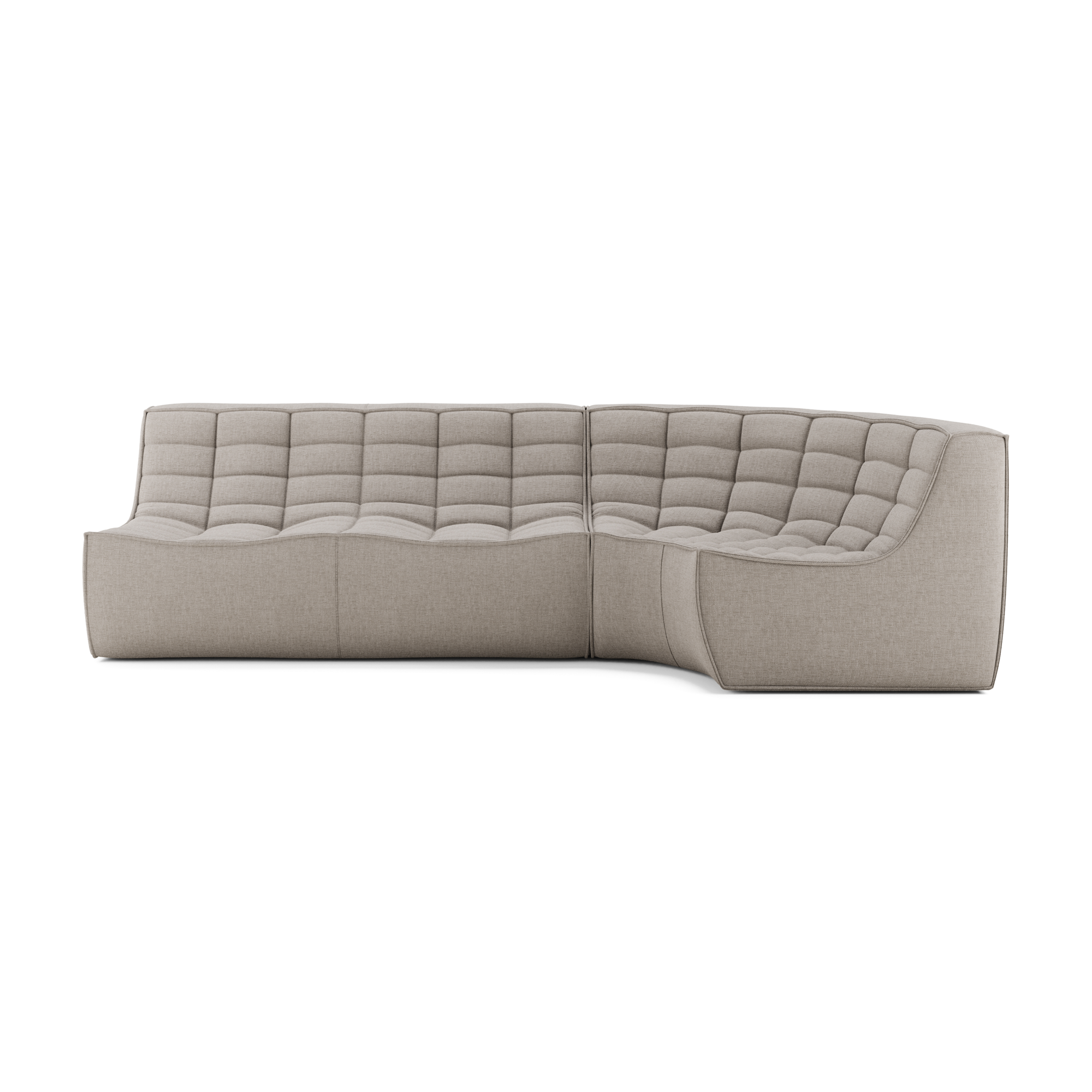 Modulaire bank N701 ecru set 2 seat 90° ronde hoek