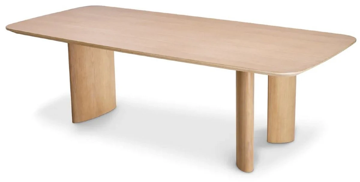 Luxury dining table natural colors 241 x 109.5 x H. 77 cm - Rectangular solid wood kitchen table - Dining room furniture - Kitchen furniture - Luxury furniture - Luxury furnishings