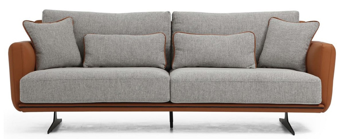 Luxury sofa gray / brown / black 230 x 100 x H. 80 cm - Modern living room sofa - Hotel sofa - Luxury furniture